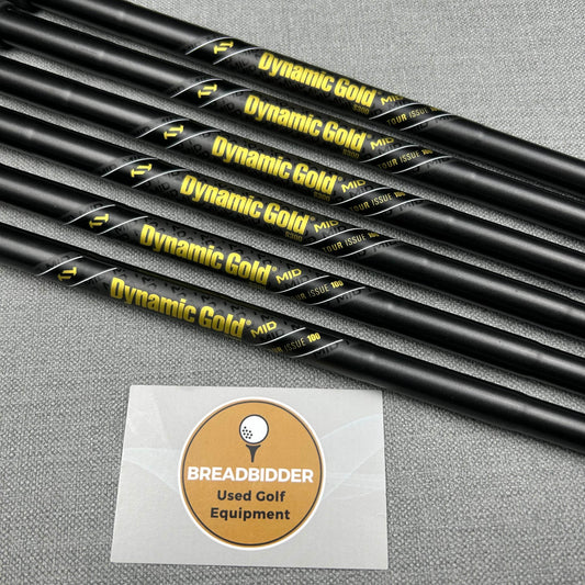 Dynamic Gold S300 Tour Issue Iron Shafts - Stiff Flex / 4-PW / Black Finish